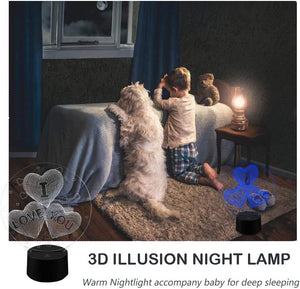 3D I Love You Illusion lamp Night Light 7 Colors Changing Nightlight