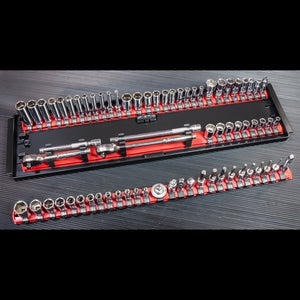 ♦ TRENDING ITEM!! 3-Rail Multi-Drive Socket Organizer, 18-inch Red ♦