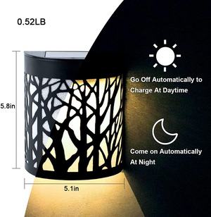 Solar Outdoor Wall Sconce Black Forest Lighting 2 Modes Set Of 2