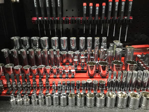 ♦ TRENDING ITEM!! 3-Rail Multi-Drive Socket Organizer, 18-inch Red ♦