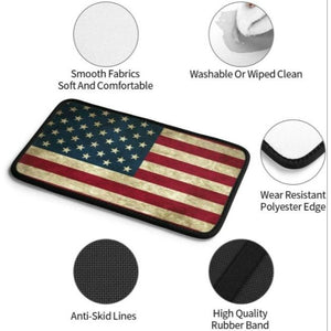 Universal Vintage Vehicle Armrest Cover Pad Center Console Armrest Cover Pad, American Flag,12.6"