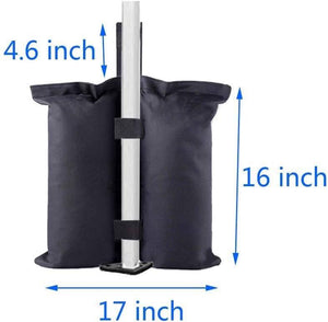 🚩4pcs Outdoor Pop Up Canopy Tent Umbrella Black Foldable Weight Sand Carry Bag Grommet