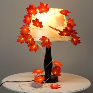 HOLIDAY CLEARANCE SALE!! ★10ft 20 LED Maple Leaves Garland Fall Thanksgiving Holiday Decor★