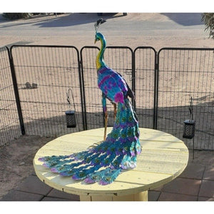 Large Beatiful Peacock Garden Statue Home Decor Lawn Ornament