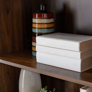 5-Shelves Bookcase with Adjustable Shelves, Canyon Walnut Finish