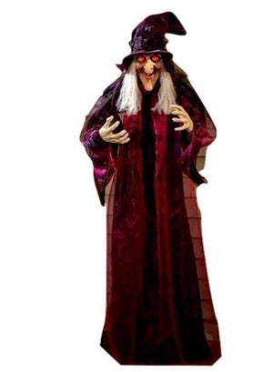 NEW SALE 71" Life Size Hanging Animated Talking Witch Halloween Haunted House Prop Decor