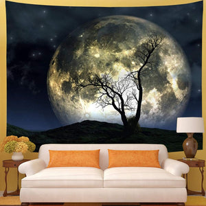 Moon tree Tapestry Galaxy Wall Hanging for Home Decor(51.2×59.1 )