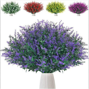 💯CLEARANCE❗️❗️12 Bundles Purple Artificial Flowers Fake Greenery Lavender Shrubs UV Resistant