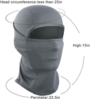 Balaclava Face Mask UV Protection Ski Sun Hood Tactical Masks for Men Women Gray
