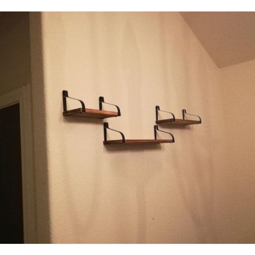 Set of 3, Rustic Wood Wall Shelves