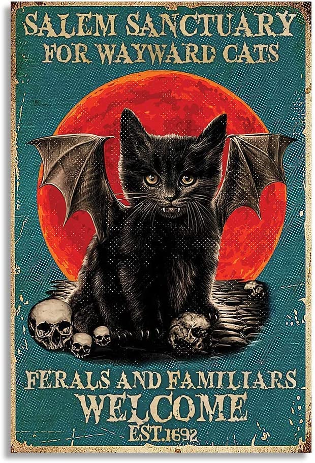Cat Retro Metal Tin Sign 8x12