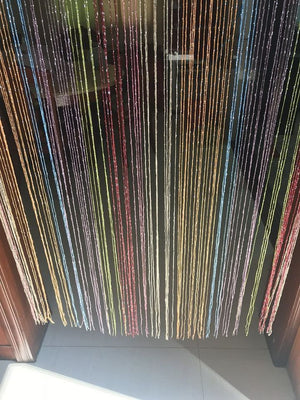 1x2 M Door String Curtain Rare Flat Thread Fringe Panel Room Divider (Multicolor)
