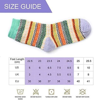 5 Pairs Winter Wool Socks Women Athletic Socks Cozy Knit Warm Winter Socks