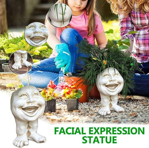 Unique Face Flower Pot for Indoor Outdoor Plants Resin