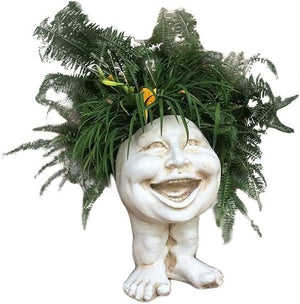 Unique Face Flower Pot for Indoor Outdoor Plants Resin