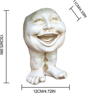 Unique Face Flower Pot for Indoor Outdoor Plants Resin