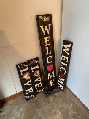 Large Welcome Wood Stencils Set Reusable Vertical Welcome Sign for Front Door & Porch Decor ❤New❤