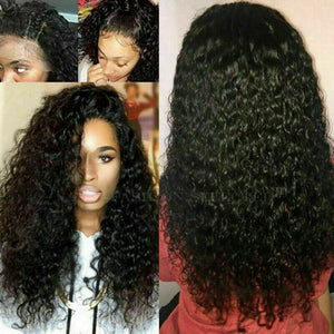 AA Human Hair Lace Front Wig Womens Brazilian Human Long Curly Wavy Hair Wigs