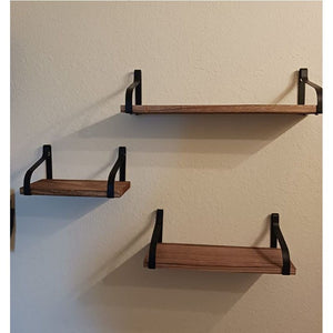Set of 3, Rustic Wood Wall Shelves