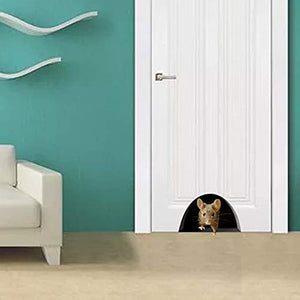 Set of 4 Wall Sticker 3D Mouse Hole Realistic Mouse Hole Bedroom Decoration