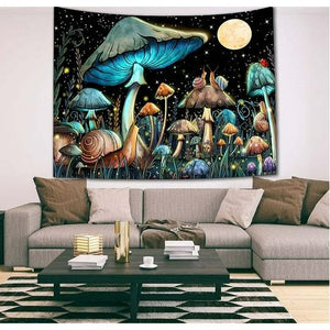 💯SALE❗️❗️ Mushroom Tapestry Moon Star Plant Nature Plant Butterfly Wall Hanging 39x60"💯