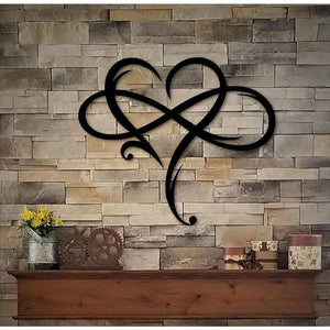 Eternal Love Infinite Heart Wall Decor Black, 11.4x13.7"