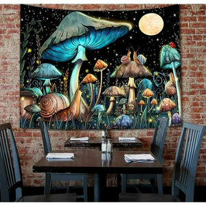 💯SALE❗️❗️ Mushroom Tapestry Moon Star Plant Nature Plant Butterfly Wall Hanging 39x60"💯