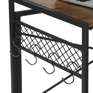 Heavy-Duty Foldable Computer Desk With Storage Hooks, Space Saving PC Gaming Workstation Desk,Solid