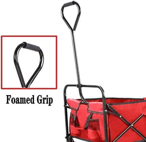 22lbs Collapsible Heavy-Duty Wagon, Canvas Cart, for Outdoor, Garden, Shopping, Camping-RED