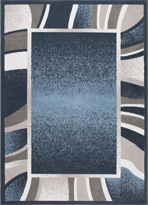 🥇*LATEST*Home Dynamix Lyndhurst Rotana Modern Area Rug, Contemporary Blue/Gray/Ivory 21"x35"✌