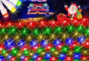 Solar Net Mesh Waterproof String Lights, 200 Light 10 ft x 6.6 ft, Multicolor for Indoor Outdoor