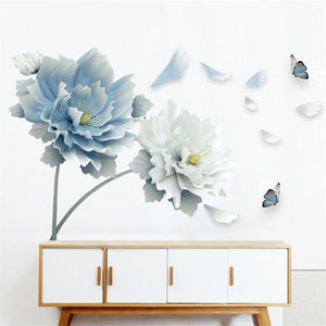 NEW Removable Flower Lotus Butterfly Wall Stickers 3D Wall Art Decals Home Decor