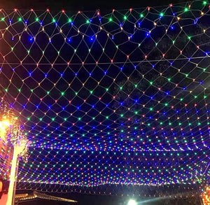 Solar Net Mesh Waterproof String Lights, 200 Light 10 ft x 6.6 ft, Multicolor for Indoor Outdoor