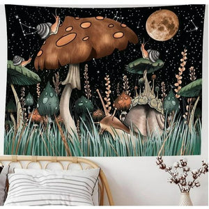 💯CLEARANCE❗️❗️50ʺx 60ʺ Mushroom Moon Tapestry Wall Hanging Stars Starry Night Wall Art💯
