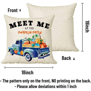 💯CLEARANCE❗️❗️ Set of 4 Hello Fall Pillow Covers Pumpkin Wreath Farm Truck Sunflower 18x18