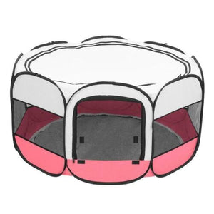 45" Pet Dog Kennel Fence Puppy Playpen Exercise Pen Foldable Pink