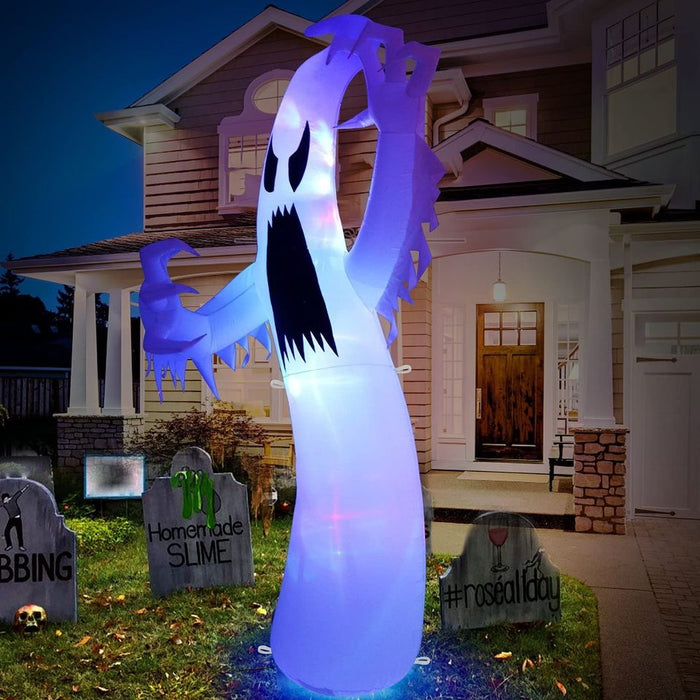 12 Ft Giant Halloween Inflatable Ghost, Blow Up Halloween Decorations Built-in LED