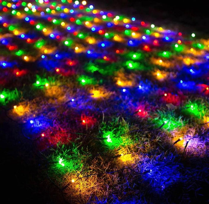 Solar Net Mesh Waterproof String Lights, 200 Light 10 ft x 6.6 ft, Multicolor for Indoor Outdoor