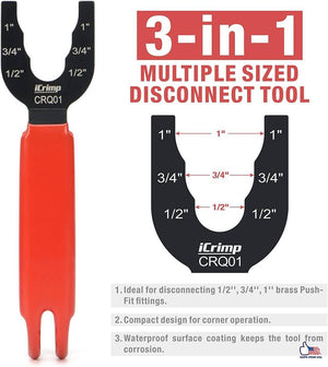 Disconnect Tong Sized 1/2 inch, 3/4 inch, 1 inch, Removal Tool Push to Connect Fittings