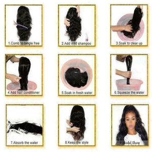 AA Human Hair Lace Front Wig Womens Brazilian Human Long Curly Wavy Hair Wigs