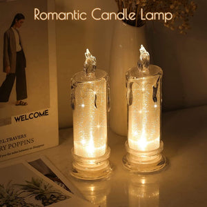 2 PCS LED flameless Candles (D:2.5" x H:7"),Flickering LED Pillar Candles, Battery Included