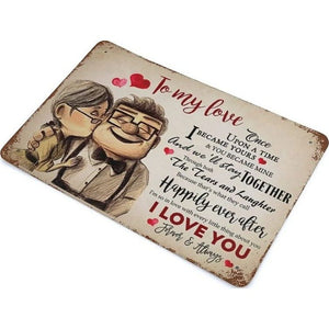 💯'Love Once Upon A Time' Vintage Metal Tin Sign Carl and Ellie Wall Art Tin Signs 8x12💯