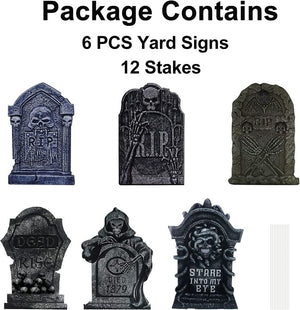 6PCS Halloween Tombstone Decorations