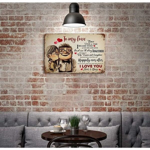 💯'Love Once Upon A Time' Vintage Metal Tin Sign Carl and Ellie Wall Art Tin Signs 8x12💯