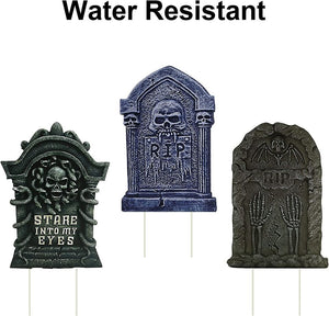 6PCS Halloween Tombstone Decorations Gravestone Decor for Graveyard
