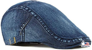 2 Pack Mens Denim Cotton Newsboy Cap Ivy Gatsby Cabbie Hats