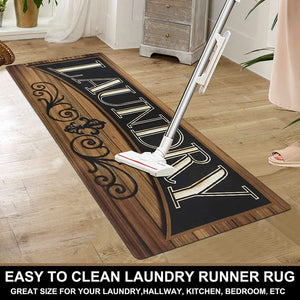Laundry Room Runner Rug Non-Slip Rubber Laundry Floor Mat Durable Washable Doormat 20 x 59 inch
