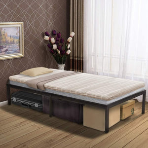 Twin Bed Frame, 14 Inch Metal Platform Bed Frame with Storage, Heavy Duty Steel Slat