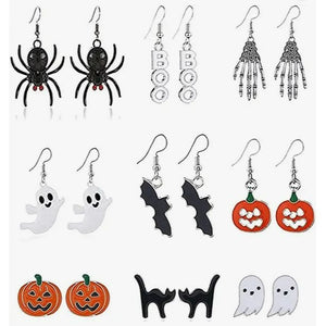 💯SALE❗️❗️9 Pairs Halloween Pumpkin Spider Ghost Drop Dangle Earrings Party Costume💯