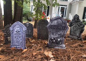 6PCS Halloween Tombstone Decorations Gravestone Decor for Graveyard